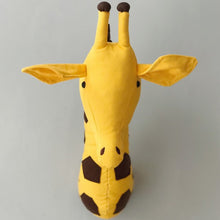 Load image into Gallery viewer, RD- Baby Nursery 3D Animal Head Wall Mount Kawaii Stuffed Elephant/Giraffe/Zebra Wall Hanging Toys Kids Room Animal Wall Sculptures