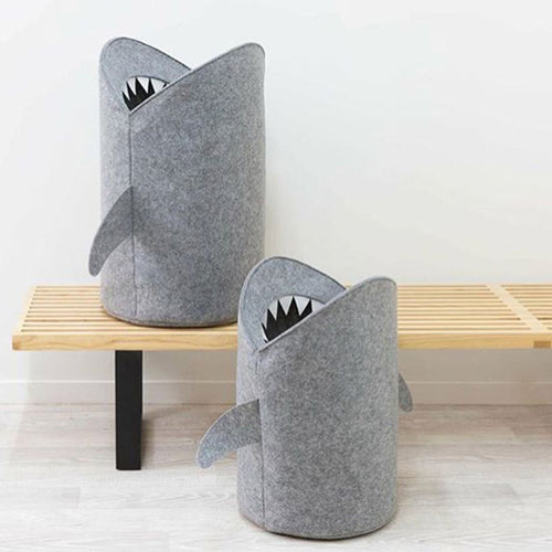 Shark! Storage to gobble up your dirty clothes and extra toys Felt Storage Bag For Kids Hand made