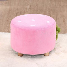 Load image into Gallery viewer, Children&#39;s small stool-strawberry velvet texture for children&#39;s bedroom or playroom. Coordinates with Love Seat and Chair.