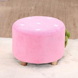 Children's small stool-strawberry velvet texture for children's bedroom or playroom. Coordinates with Love Seat and Chair.