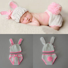 Load image into Gallery viewer, BAB- Hand Made Newborn Baby girls and boys Pants Knit Hat Set Cute Baby Hand Made Crochet