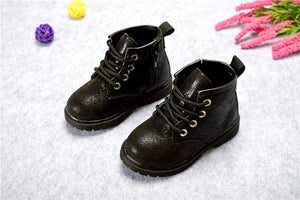 SH- 2019 Girls Boots PU Leather Waterproof Kid Boots Flower Design