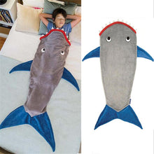 Load image into Gallery viewer, Shark Blanket Sleeping Bag Fleece Autumn Winter Thicken Warm Sleeping Blanket Cute Cartoon Quilt Kids Festival Gift