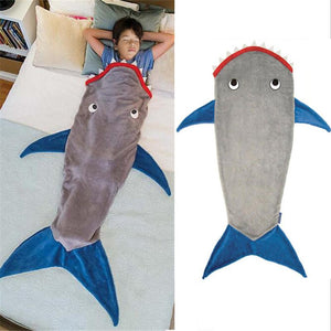 Shark Blanket Sleeping Bag Fleece Autumn Winter Thicken Warm Sleeping Blanket Cute Cartoon Quilt Kids Festival Gift