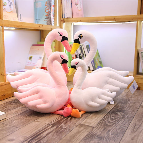 Swan plush toys  plush white pink
