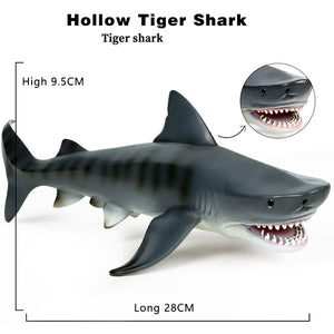 SH- Children's Simulation Marine Life Underwater World Model Hollow White Shark Giant Tooth Shark Nearly 10 inches of Brute Force