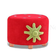 Load image into Gallery viewer, Children&#39;s small stool-strawberry velvet texture for children&#39;s bedroom or playroom. Coordinates with Love Seat and Chair.