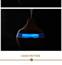 Load image into Gallery viewer, Electric Humidifier Aroma Oil Diffuser. Ultrasonic Wood Grain Air Humidifier USB Mini Mist Maker with LED Light For Home or Office.