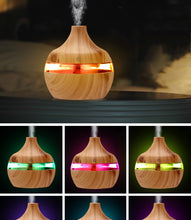 Load image into Gallery viewer, Electric Humidifier Aroma Oil Diffuser. Ultrasonic Wood Grain Air Humidifier USB Mini Mist Maker with LED Light For Home or Office.