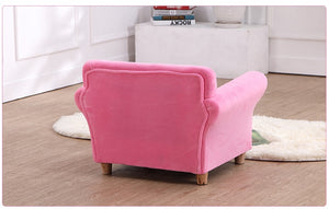 Fashionable Children's Chair in lovely soft, Strawberry Accent. Perfect for princess dress-up area.