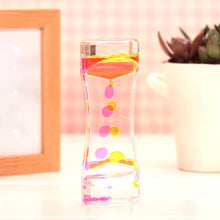 Load image into Gallery viewer, Double Colors Oil Hourglass Liquid Floating Motion Bubbles Timer.