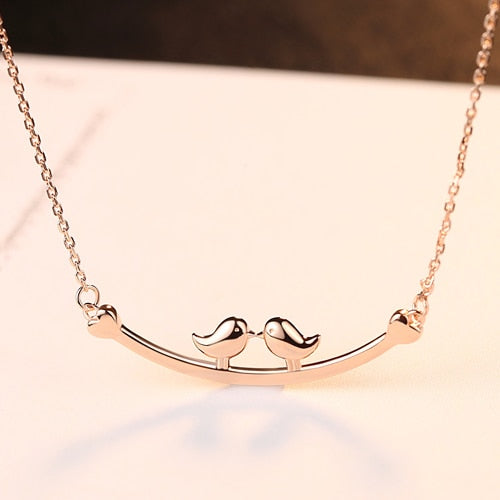 CH-100% 925 Sterling Silver Lovely Bird Exquisite Women Pendant Necklace Luxury Sterling Silver Jewelry Gift