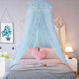 Dreamlike Little Fairy Bed Canopy Embrodered floral Vine Dome.