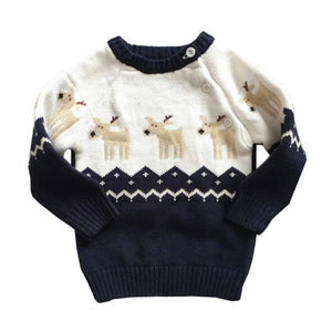Christmas Winter Sweater for Girls and Boys Thick Knitted Bottoming O-Neck Pullover.