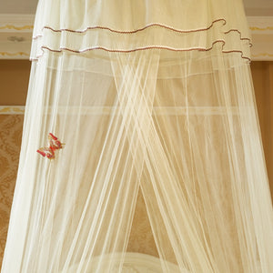 Elegant Round Lace Netting Bed Canopy. Every Age a Princess Curtain Dome for Peaceful Comfort.