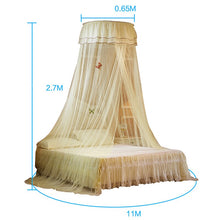 Load image into Gallery viewer, Elegant Round Lace Netting Bed Canopy. Every Age a Princess Curtain Dome for Peaceful Comfort.