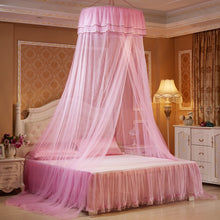 Load image into Gallery viewer, Elegant Round Lace Netting Bed Canopy. Every Age a Princess Curtain Dome for Peaceful Comfort.