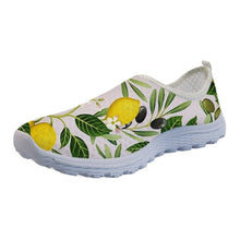 Load image into Gallery viewer, Mesh Flat Shoes Women&#39;s Funny 3D Print Lemon Shoes for Adult Child Breathable Slip On Footwear.