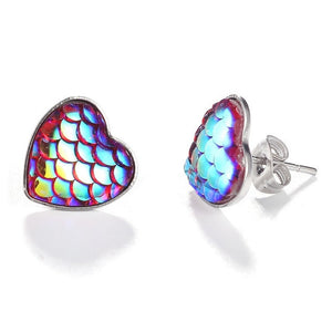 New Tiny Colorful Heart Love Design Stud Earring For Women Fashion  Pattern Earring
