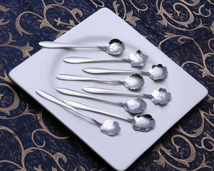 Spoons-Beautiful Bouquet of 8 flower teaspoons, perfect for any celebration.