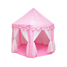 Load image into Gallery viewer, Children&#39;s Princess Pink Castle Tents. Portable play areas for Boys and Girls. Indoor and Outdoor Garden Folding Play Tent and available accessories.