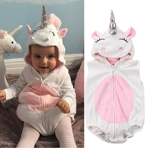 Toddler Newborn Unicorn Baby Girls Fleece Romper Jumpsuit Jumper Outfits Costume