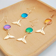 Load image into Gallery viewer, Mermaid Tail Alloy Drop Earrings