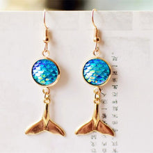 Load image into Gallery viewer, Mermaid Tail Alloy Drop Earrings