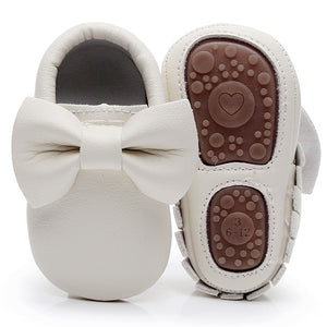 SH- Fashion Floral printing hard sole toddler moccasins first walker shoes PU leather cute bow baby girls shoes infant walk shoes