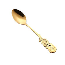 Load image into Gallery viewer, Spoons-Roses Mini Stainless Steel Flower Coffee Spoon Stirring Spoon Teaspoon Tea Spoon Dessert Spoon Long Handle Tableware