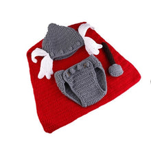 Load image into Gallery viewer, Superhero Newborn knitted Baby Winter Hat Costume for viking babies.
