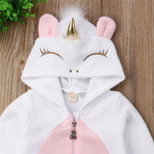 Load image into Gallery viewer, ZG-Baby Girl 3D Unicorn Flannel Rompers girls Zipper Jumpsuit Newborn Romper Clothes