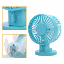 Load image into Gallery viewer, USB Charging Portable Handheld Electric Fan Air Conditioner Cooler Cooling Fan Summer Desk Table Cooling Fans Blue Pink