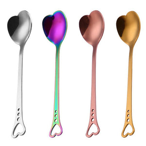 Stainless Steel Coffee Spoon Hollow Heart Shaped Kitchenware Spoons For Stirring Tea Or Coffee
