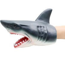 Load image into Gallery viewer, Shark Hand Puppet For Stories Non-toxic Soft Rubber Pet Shark, Giraffe, or Lion!