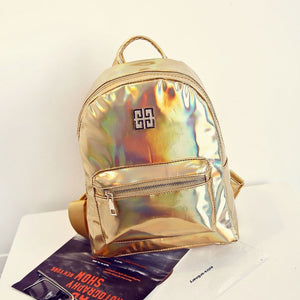 BP-2019  Hologram Backpack Casual PU Travel  Fashion School Backpacks For Teenager with Pizzazz!