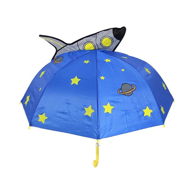 UM- Children's Umbrella with long-handled 3D ear or crown.