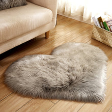 Load image into Gallery viewer, Love Heart Shaped Faux Fur Artificial Sheepskin Shaggy Anti-Skid Area Rug Carpet Bedroom Floor Mat Dining Room Home Decor