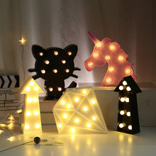 Load image into Gallery viewer, 3D Love Heart Marquee Letter Lamps Indoor Decorative Nights Lamps LED Night Light.