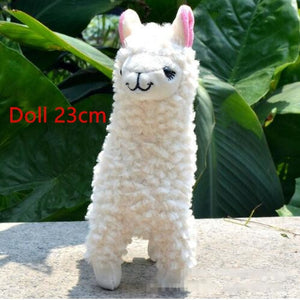 AA- Lovely 23cm White Alpaca Llama Plush Toy Doll Animal Stuffed Animal Dolls Japanese Soft Plush Alpacasso For Kids Birthday Gifts