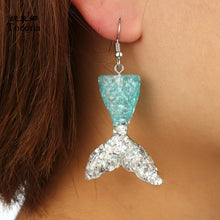 Load image into Gallery viewer, Colorful Mermaid Fishtail Drop Earrings Fashion Dangle Earring.