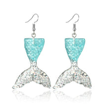 Load image into Gallery viewer, Colorful Mermaid Fishtail Drop Earrings Fashion Dangle Earring.
