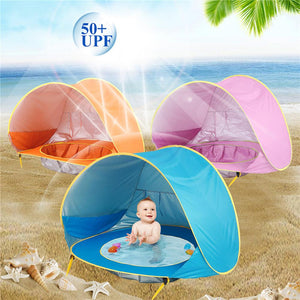 BE- Baby Beach Tent Children Waterproof Pop Up sun Awning Tent UV-protecting Sunshelter with Pool Kid Outdoor Camping Sunshade Beach Approximately 46 inches x 31 inches x 27 inches