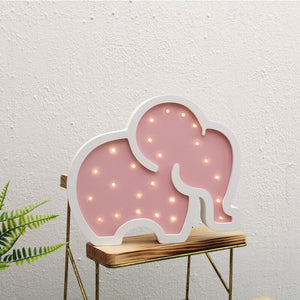 Room Decor Wooden Unicorn, Elephant, LED Night Light