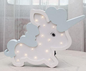 Room Decor Wooden Unicorn, Elephant, LED Night Light