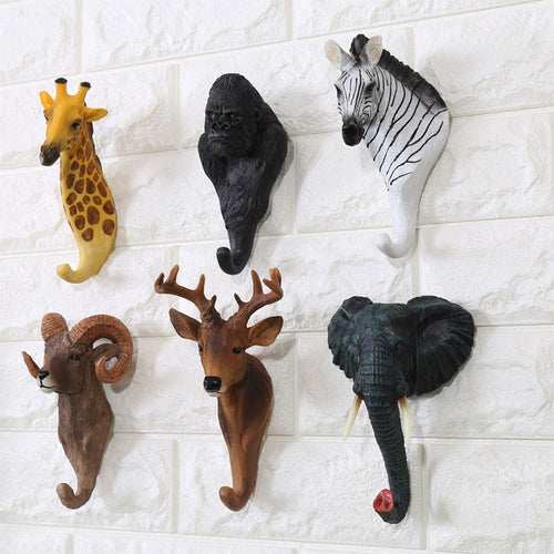 RD- Creative Animal Series Wall Decor Hook Wall Door Hook Hanger Bag Keys Holder Multi-Purpose Decorative Hook Home Decoration